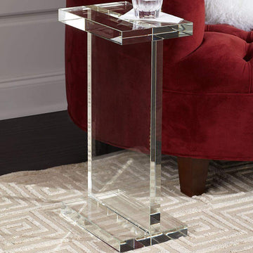 Square Clear Acrylic End Table Modern Side Table-Richsoul-End & Side Tables,Furniture,Living Room Furniture
